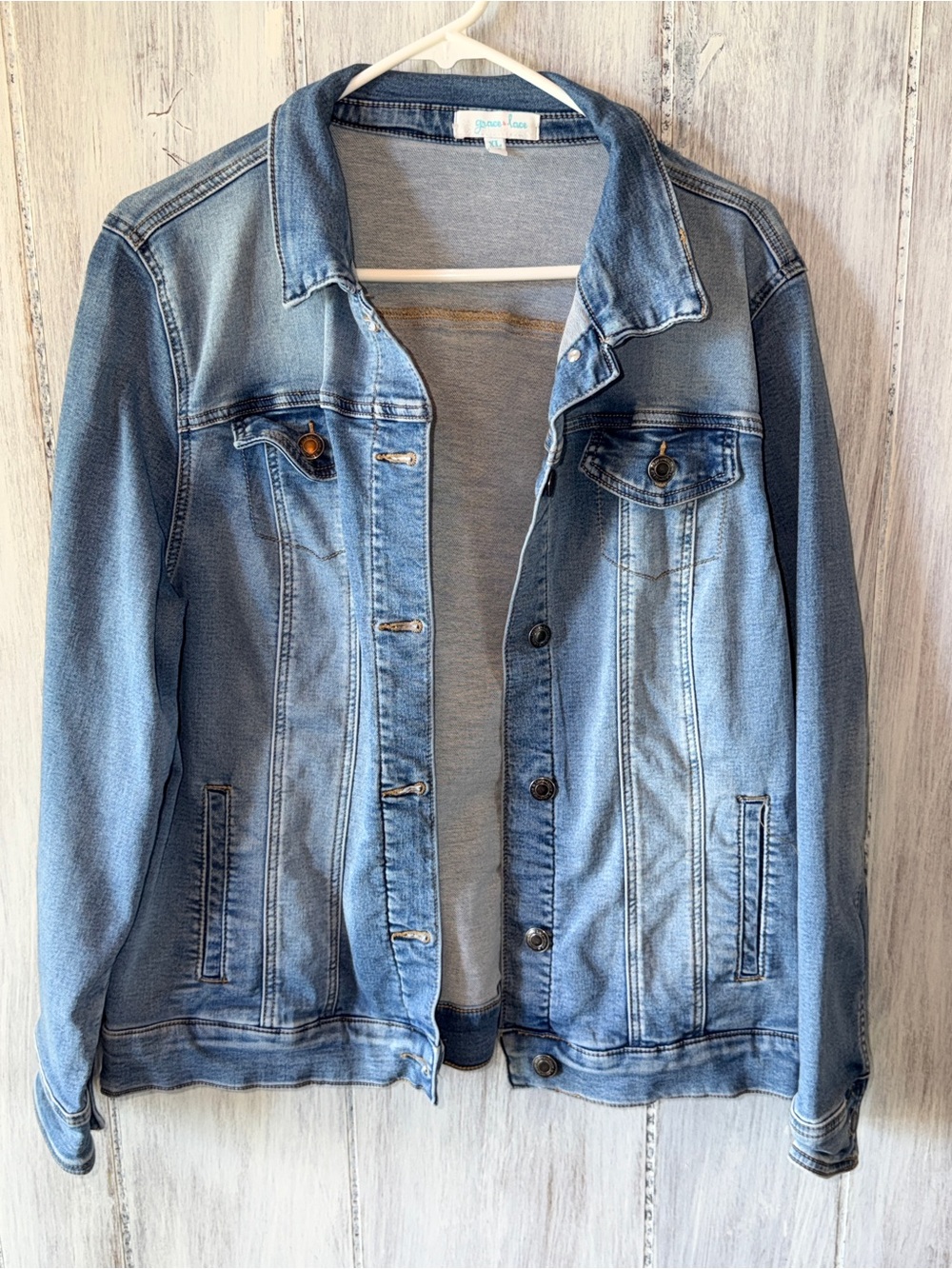 Grace & Lace Light Blue Denim Jean Jacket